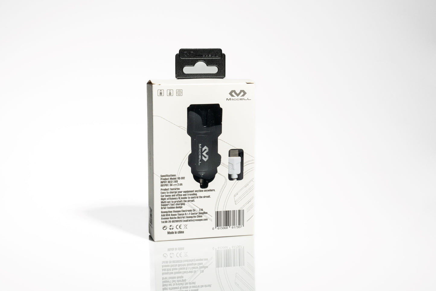 2 USB Miccell Car USB-C to C